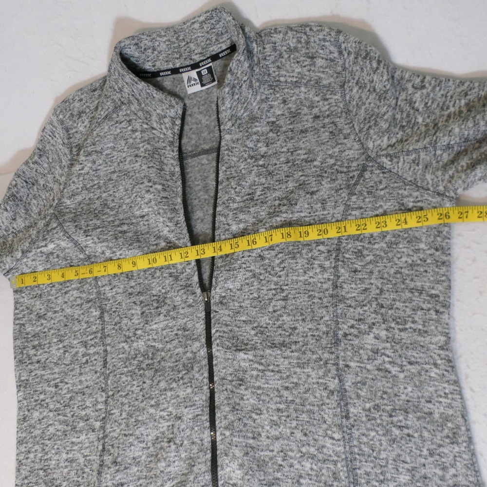 RBX Womens Fleece Jacket 3X Grey Marled Sporty Casual Understated Neutral Simple - Picture 4 of 7